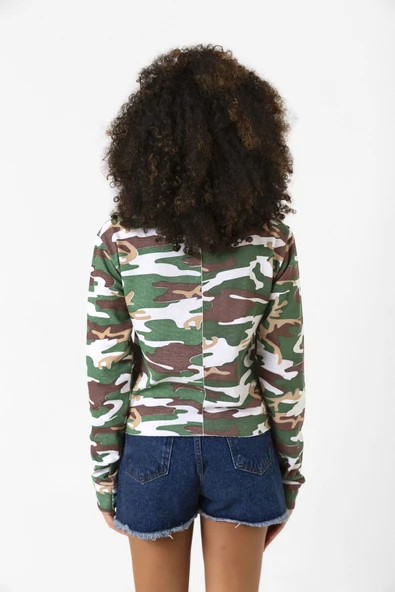 Kamuflaj Ekstra Uzunkol Sweatshirt - 5