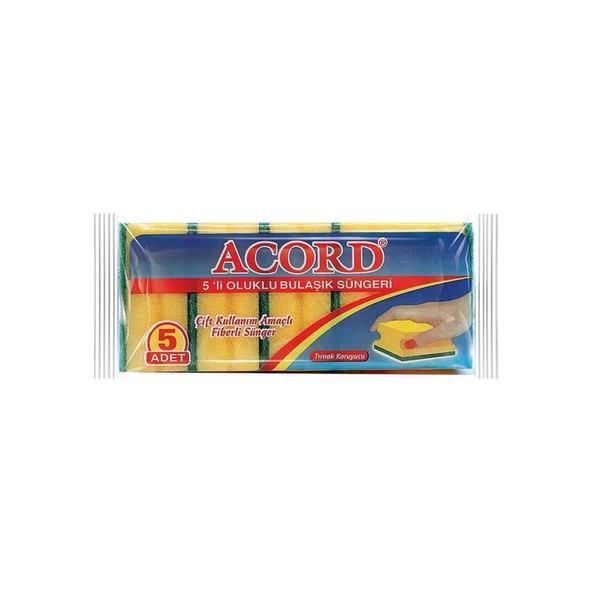 Acord 5 li Oluklu Bulaşık Süngeri