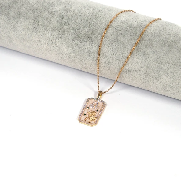 Çelik Kolye Aslan Burcu Kolyesi - K-116 - 3