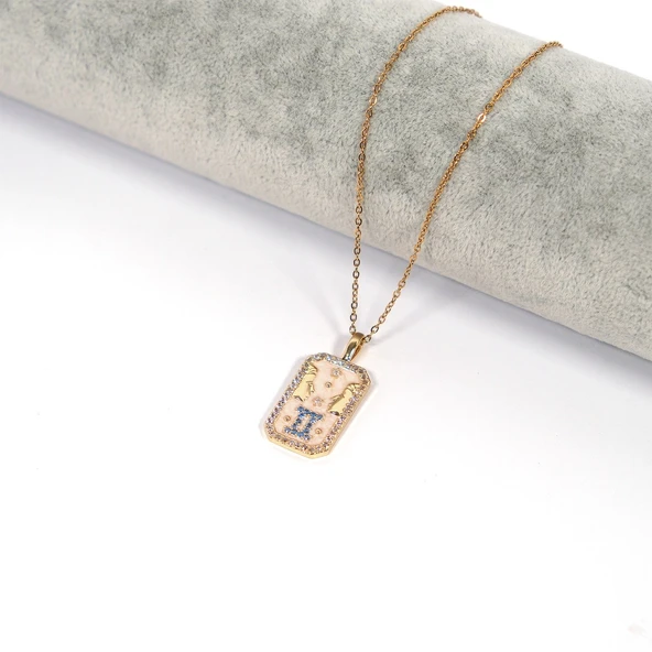 Çelik Kolye İkizler Burcu Tarot Model - K-110 - 3