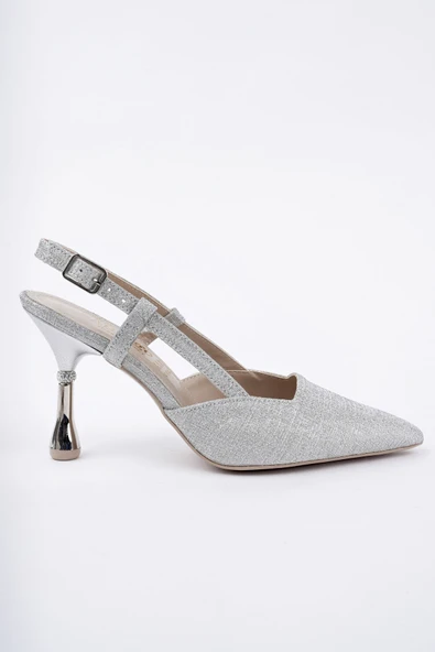 Muggo JESİ Sivri Burun Arkası Açık Günlük Klasik Kadın Topuklu Ayakkabı - 10