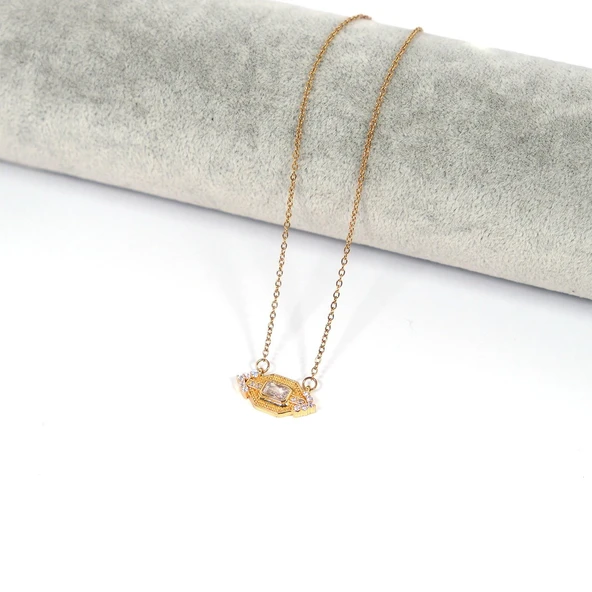 Çelik Kolye Işıltılı Göz Model - K-130 - 3