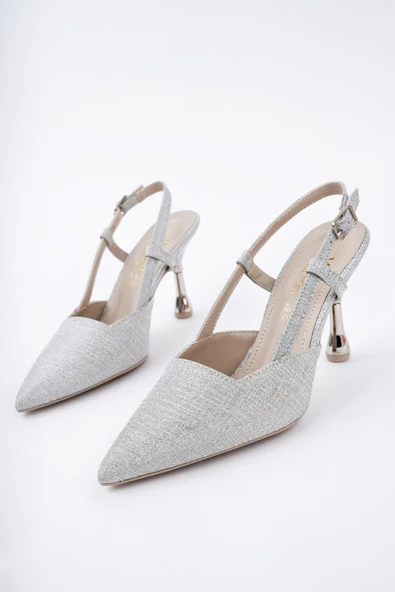 Muggo JESİ Sivri Burun Arkası Açık Günlük Klasik Kadın Topuklu Ayakkabı - 9