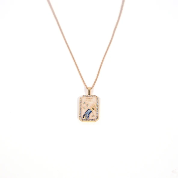 Çelik Kolye Kova Burcu Kolyesi - K-114