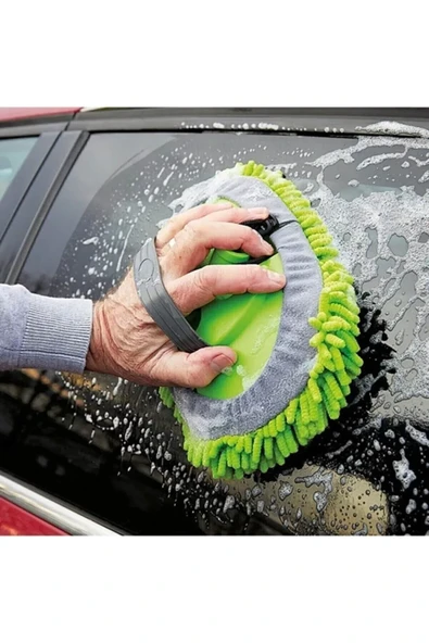 Mikrofiber Çok Fonksiyonlu Teleskopik Sopalı Oto Araba Yıkama Temizleme Fırçası Mopu - 4