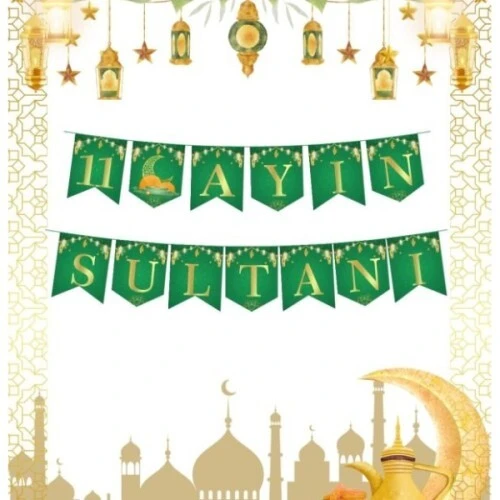 Ramazan Banner Süs - 11 Ayın Sultanı Yeşil Renk