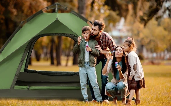 NATUREHİKE 4 KİŞİLİK OTOMATİK KURULUM KAMP ÇADIRI YEŞİL - 4