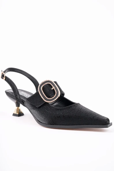 Muggo MARİANA Toka Detaylı Kadın Günlük Klasik Topuklu Ayakkabı - 3