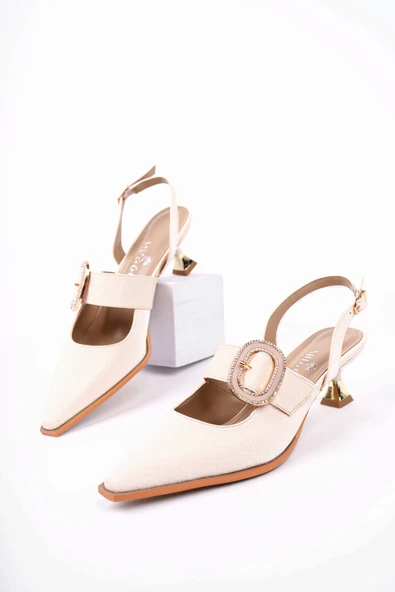 Muggo MARİANA Toka Detaylı Kadın Günlük Klasik Topuklu Ayakkabı - 10