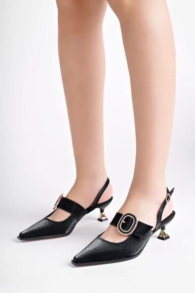 Muggo MARİANA Toka Detaylı Kadın Günlük Klasik Topuklu Ayakkabı - 7