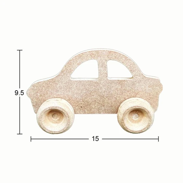Ahşap Oyuncak Araba 15x9,5cm OY105 ürün görseli