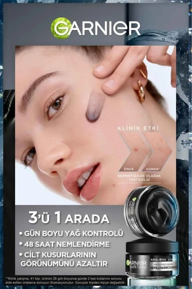 Garnier Saf Ve Temiz Kömür Matlaştırıcı Günlük Nemlendirici Krem 50ml - Resim 2