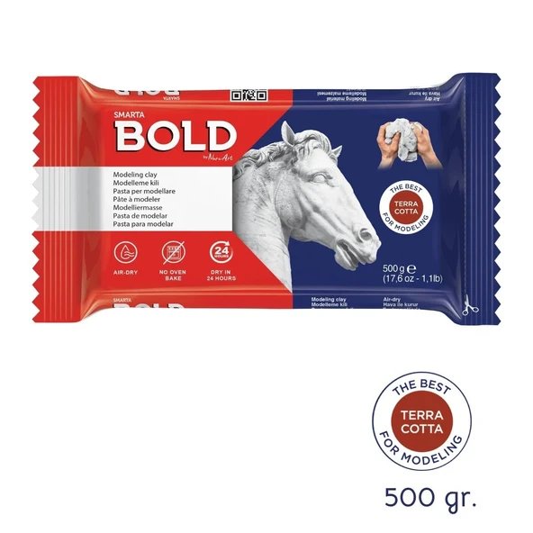 Smarta Bold Modeling Clay 500gr Hava İle Kuruyan Seramik Kili Terracotta /
