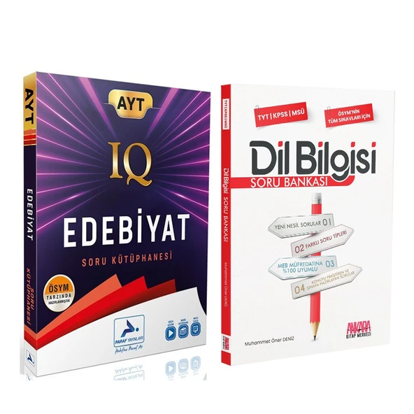 Paraf Yayınları AYT Edebiyat IQ Soru Kütüphanesi ve AKM Dil Bilgisi Soru Bankası Seti 2 Kitap