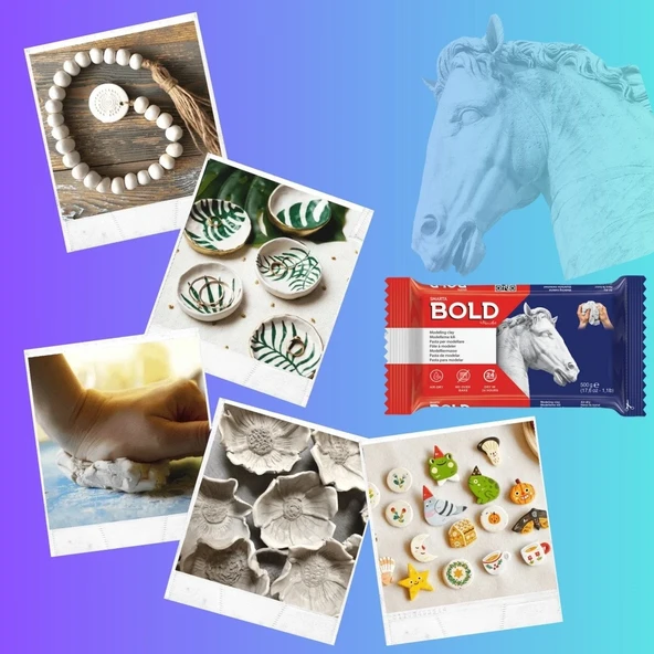 Smarta Bold Modeling Clay 500gr Hava İle Kuruyan Seramik Kili Beyaz / - 4