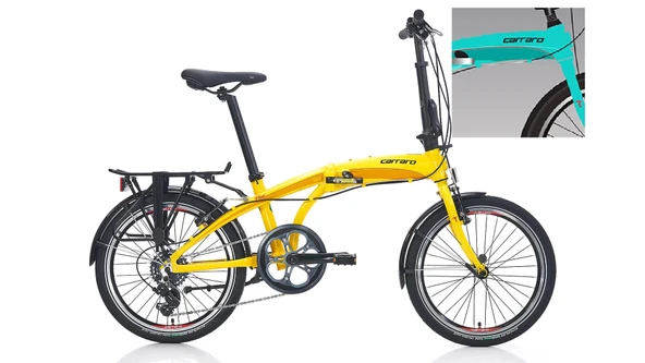 Carraro Flexi 107 V Fren 7 Vites 20 Jant Katlanır Bisiklet Turkuaz Siyah Kırmızı