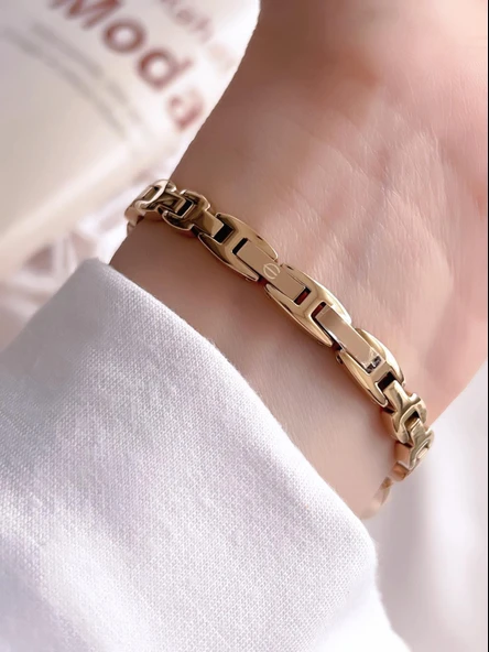 Essence Vintage Seri Küçük Kasa Çelik Kararma Renk Atma Yapmaz Kadın Kol Saat+Bileklik BD1222.130 - Resim 3