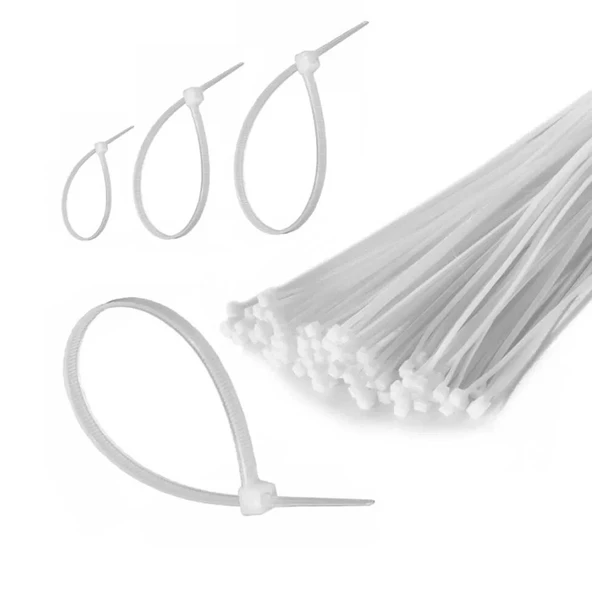 Kablo Bağı Cırt Kelepçe 20cm Naylon Beyaz 100 Adet Etc ürün görseli