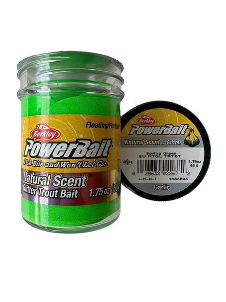 Berkley Power Bait Natural Scent Glitter – Spring Green Garlic