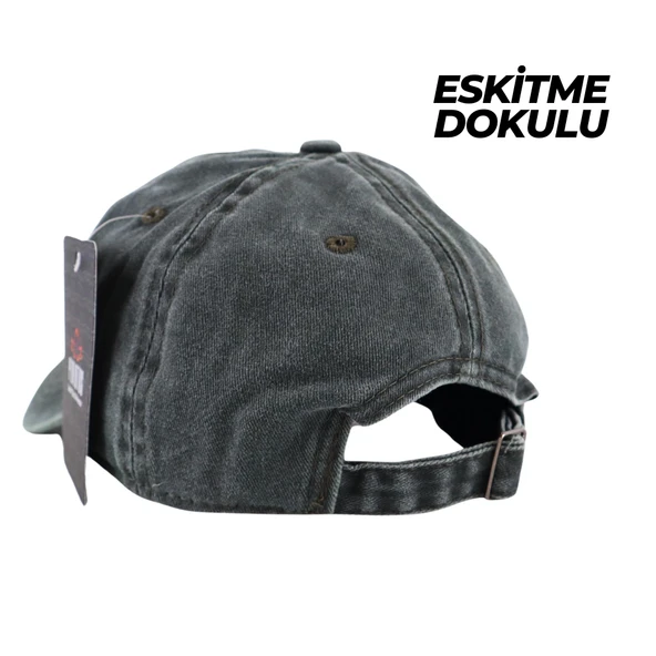 Perlotus Vintage Yıkamalı Pamuk Şapka Dört Yapraklı Yonca Nakışlı Yeşil - 8