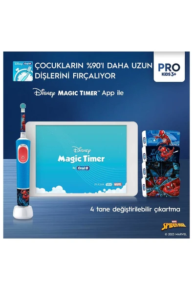 Oral-B Vitality Pro Spiderman Özel Seri Çocuklar İçin Şarj Edilebilir Diş Fırçası