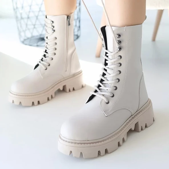 Neole Bej Cilt Bağcıklı Bot - Resim 4