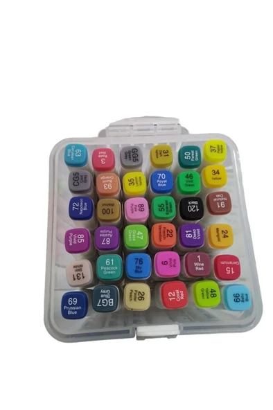 Mikro Çift Uçlu Fosforlu Kalem Art Marker 36 Renk - 4