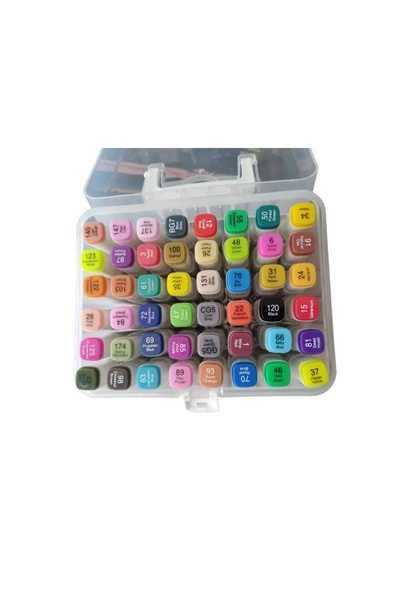 Mikro Çift Uçlu Fosforlu Kalem Art Marker 48 Renk - 4