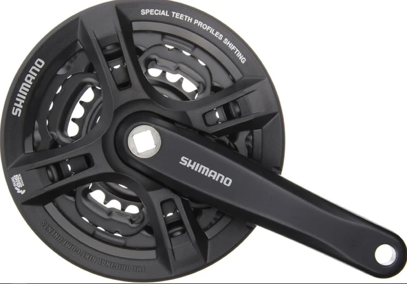 Shımano Fc-m171 6-7-8 Vites 48t 3 Lü Çark Dişli Aynakol 175 mm Shimano Aynakol Siyah 48/38/28T