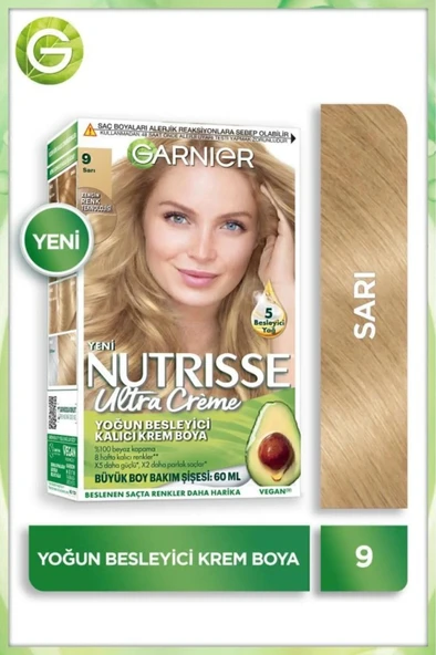 Garnier Nutrisse Yoğun Besleyici Kalıcı Krem Saç Boyası 9 Sarı ürün görseli