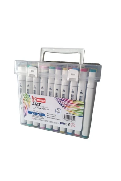 Mikro Çift Uçlu Fosforlu Kalem Art Marker 60 Renk