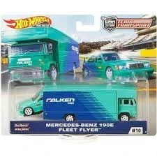HOTWHEELS TEAM TRANSPORT Mercedes benz 190E & Fleet Flyer
