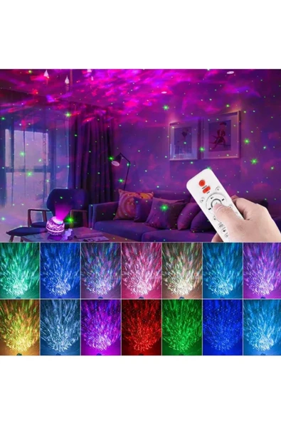Dinazor Yumurta Galaksi Işık Projektörü Kumandalı Gece Lambalı Yıldızlı Atmosfer Bluetooth Hoparlör - 8