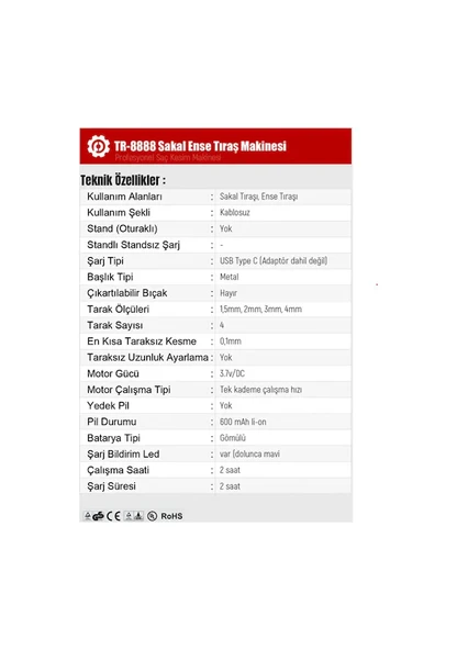 Powertec TR8888 Sakal Ense Çizim Makinesi - 3