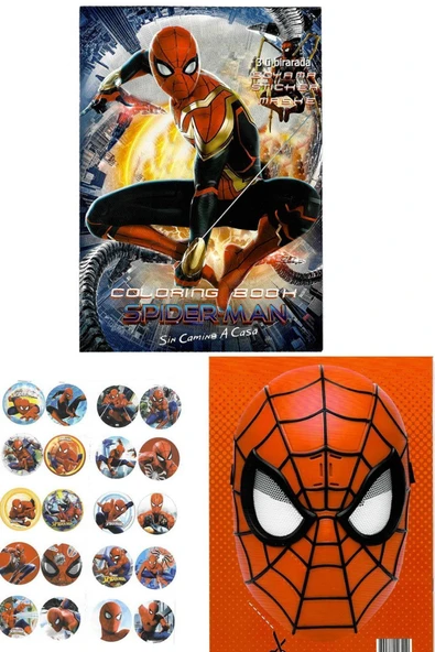 5'li Sonic Pokemon Arabalar Futbol Spiderman boyama kitabı seti(boyama, sticker, arka kapak maske) - 3