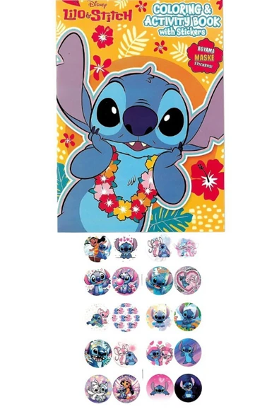 4'lü set PawPatrol Unicorn Pijamaskeliler Lilo boyama kitabı seti(boyama, sticker, arka kapak maske) - 5