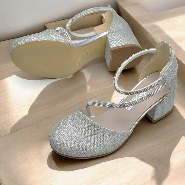 354 Abiye Kız Çocuk Topuklu Ayakkabı Kız Çocuk Nişan Abiye Ayakkabısı - 2