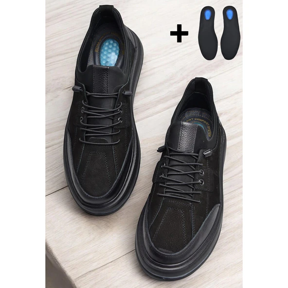 TAB550 Topuk Jelli Ortopedik Taban Hakiki Deri Erkek Ayakkabı Casual Günlük Erkek Ayakkabı POLİ Hafif Taban