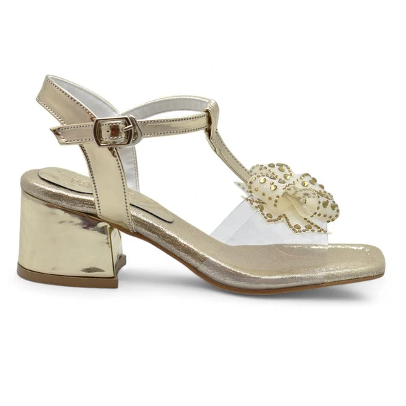 353 Abiye Kız Çocuk Topuklu Ayakkabı Taşlı Açık Kız Çocuk Nişan Abiye Ayakkabısı - 12