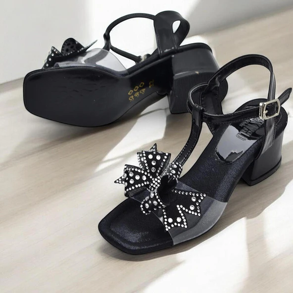 353 Abiye Kız Çocuk Topuklu Ayakkabı Taşlı Açık Kız Çocuk Nişan Abiye Ayakkabısı - 5