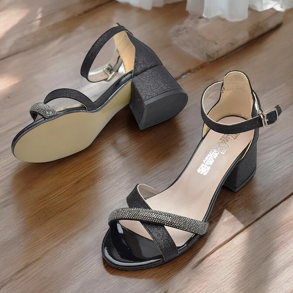 351 Abiye Kız Çocuk Topuklu Ayakkabı Taşlı Açık Kız Çocuk Nişan Abiye Ayakkabısı - 7