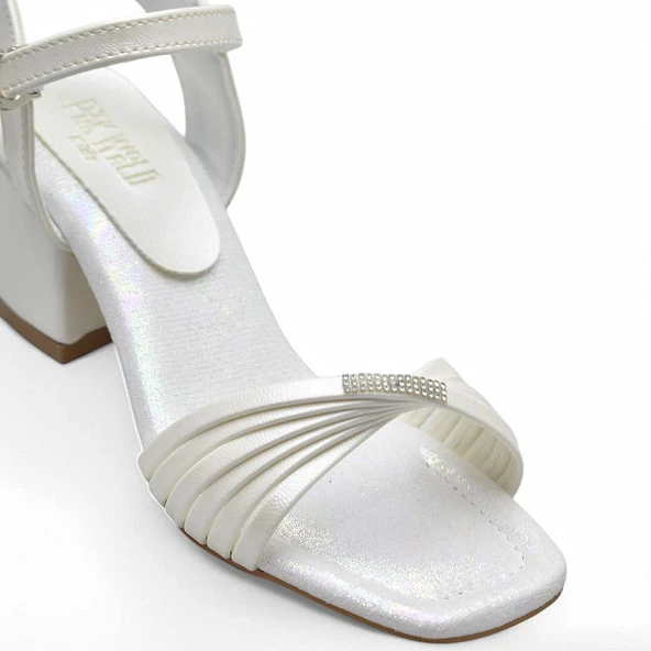 352 Abiye Kız Çocuk Topuklu Ayakkabı Taşlı Açık Kız Çocuk Nişan Abiye Ayakkabısı - 4