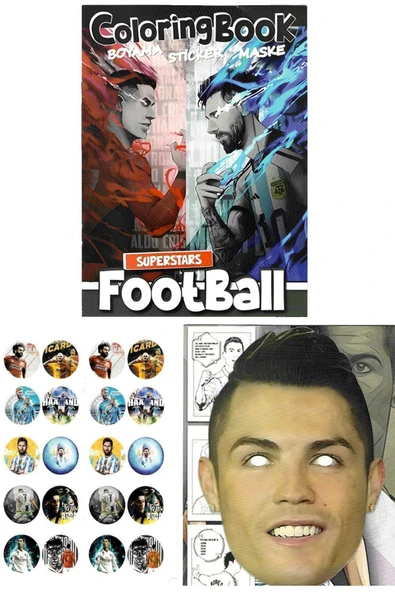 5'li Sonic Pokemon Arabalar Futbol Spiderman boyama kitabı seti(boyama, sticker, arka kapak maske) - 2