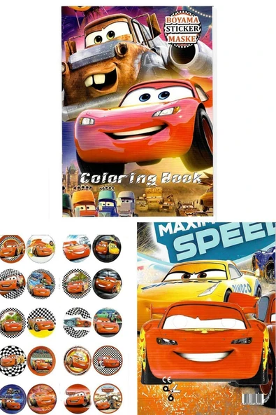5'li Sonic Pokemon Arabalar Futbol Spiderman boyama kitabı seti(boyama, sticker, arka kapak maske) - 6