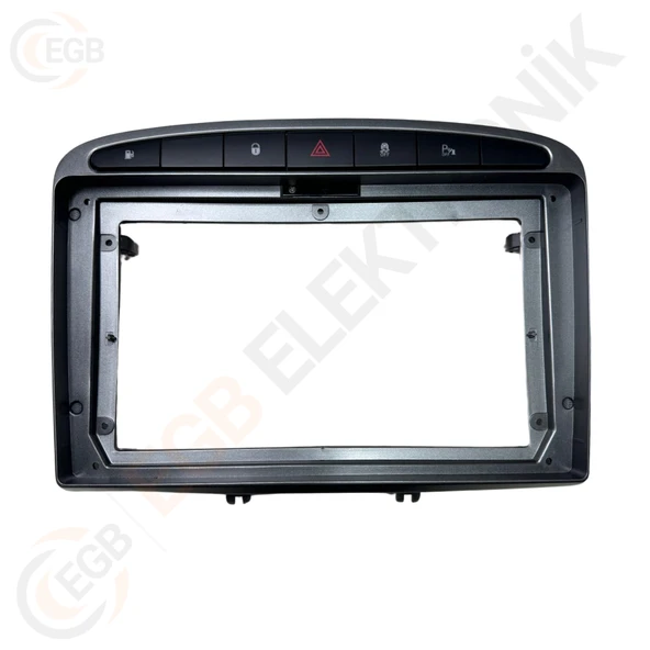 OTO TABLET ÇERÇEVE PEUGEOT 308 2008+ 9" KOYU GÜMÜŞ TAC-156 ürün görseli 1