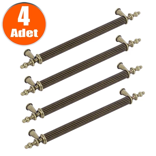 Ovacık Eskitme Antik Sarı Metal 160 mm (4 ADET) Mobilya Mutfak Çekmece Dolap Kulpu Kulbu Kulpları