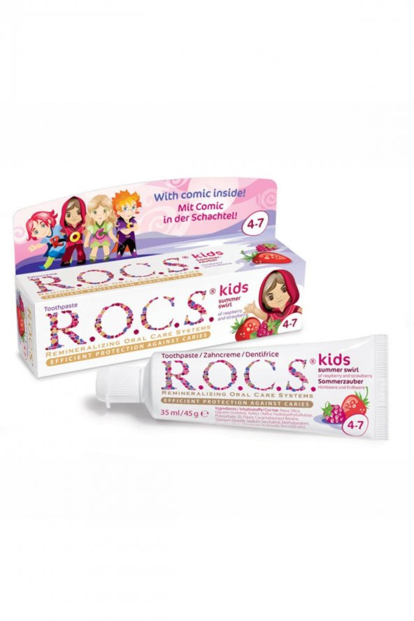 Rocs Kids 4-7 Yaş Diş Macunu Ahududu - Çilek 35 ml