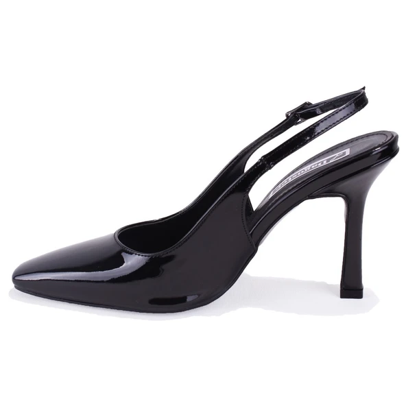 Dagoster DZA07-11363030 Siyah Rugan Klasik Topuklu Kadın Ayakkabı - 3