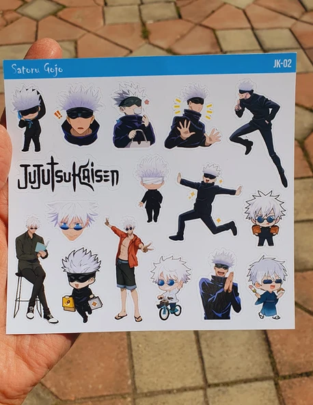 Satoru Gojo- Jujutsu Kaisen anime çıkartması 2 Li etiket seti - 7