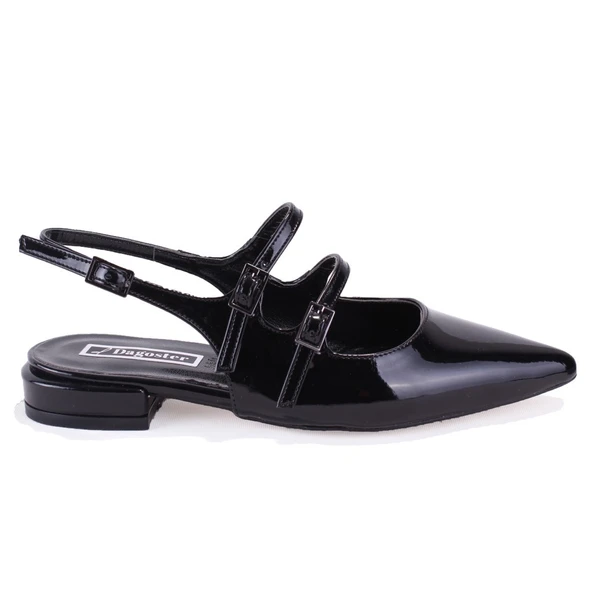 Dagoster DZA07-72561 Siyah Rugan Topuklu Klasik Kadın Ayakkabı - 2